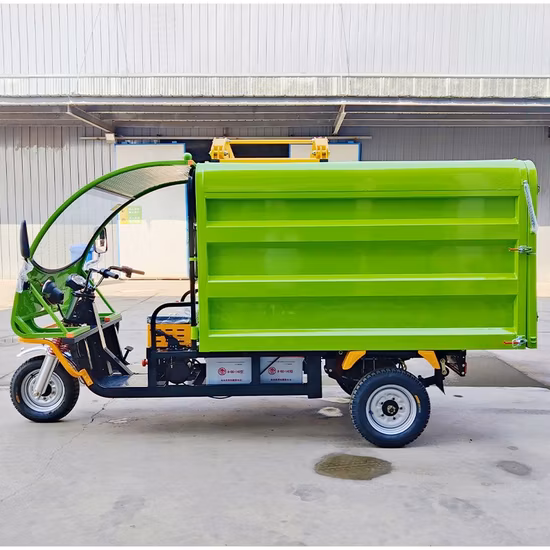 500W 電気バッテリー電源ゴミ清掃トラック輸送小型三輪車